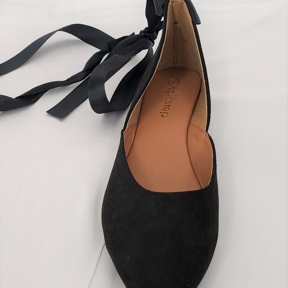 Epic Step Shoes - Black Ankle-Strap Flat for Women